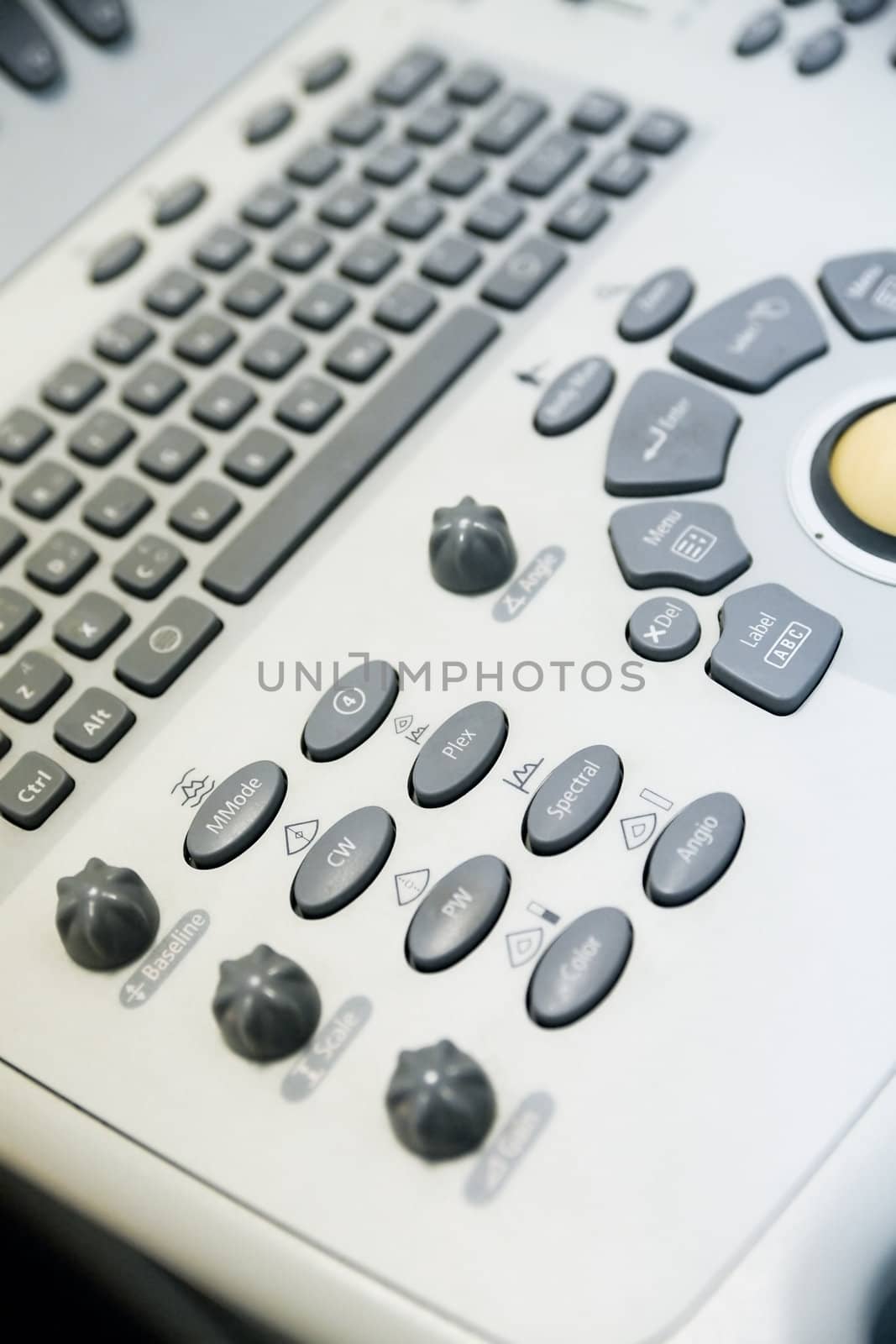 keyboard modern medical ultrasound device as a background