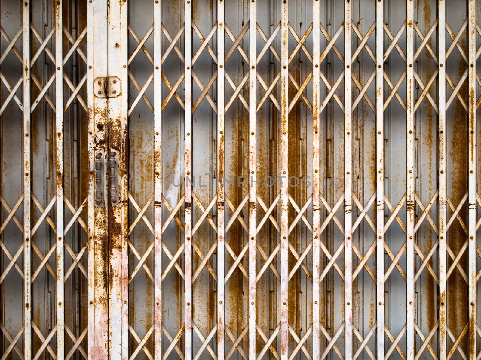 Texture of Old rust fold Steel door