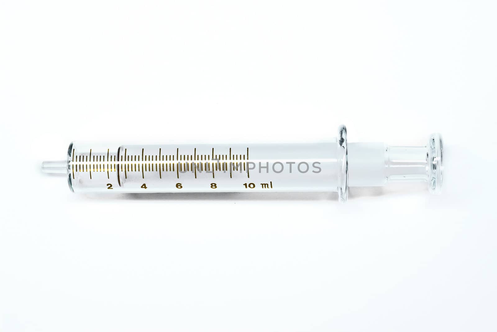 Glass Syringe in white background. by bajita111122