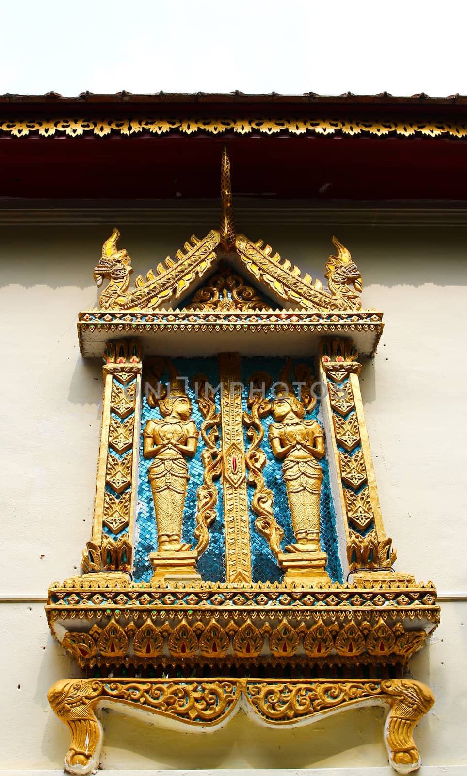 Thai style window of temple by bajita111122