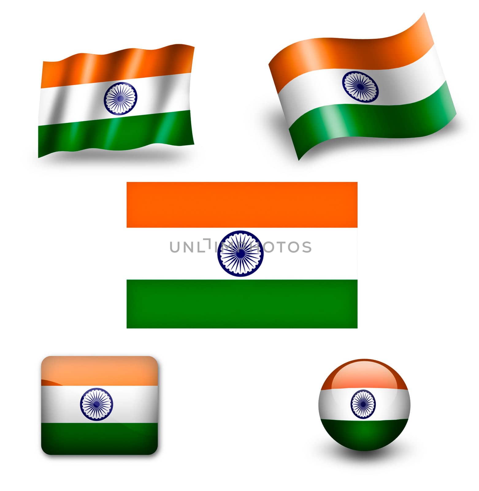 india flag icon set by ewastudio