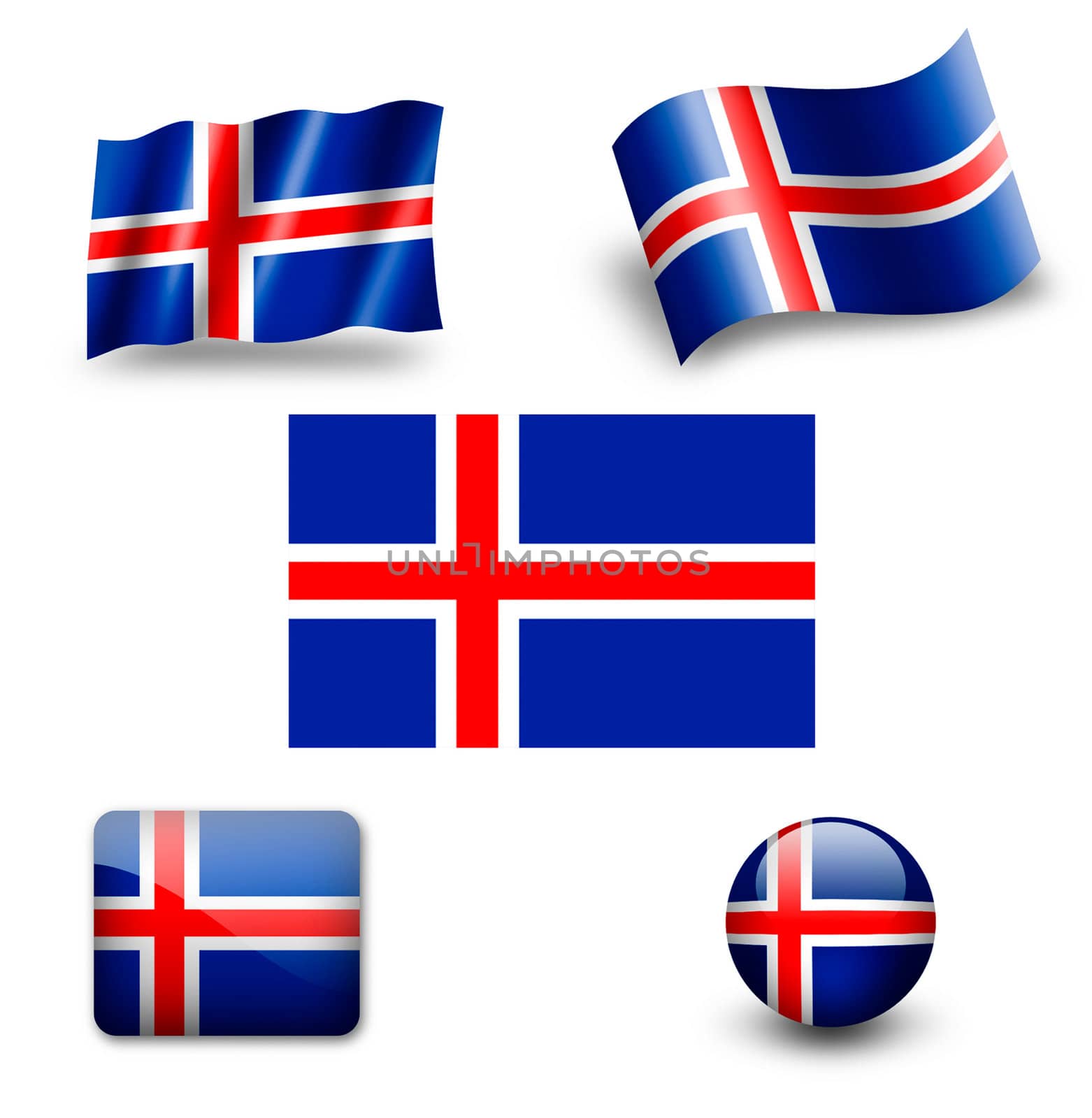 iceland flag icon set by ewastudio