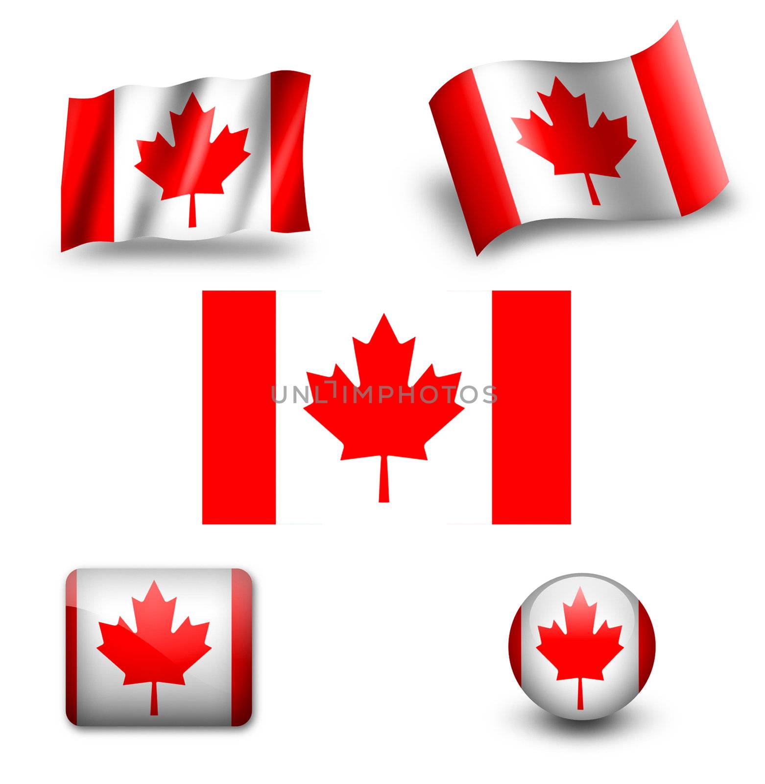 canada flag icon set