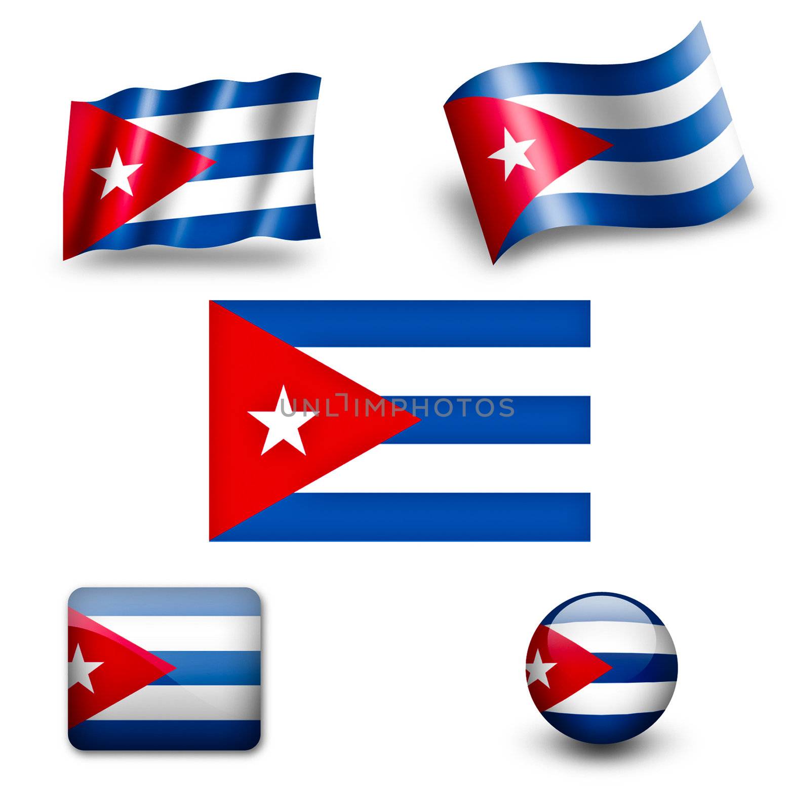 cuba flag icon set