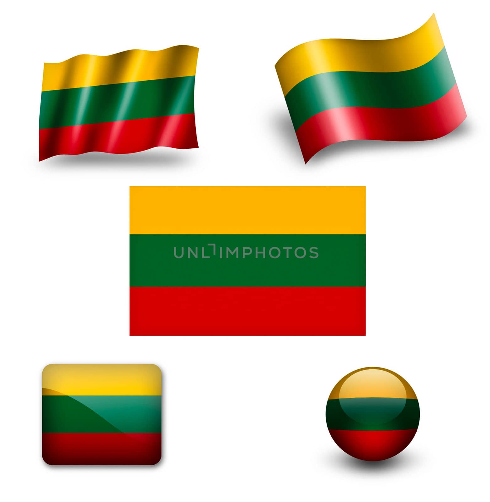 lithuania flag icon set