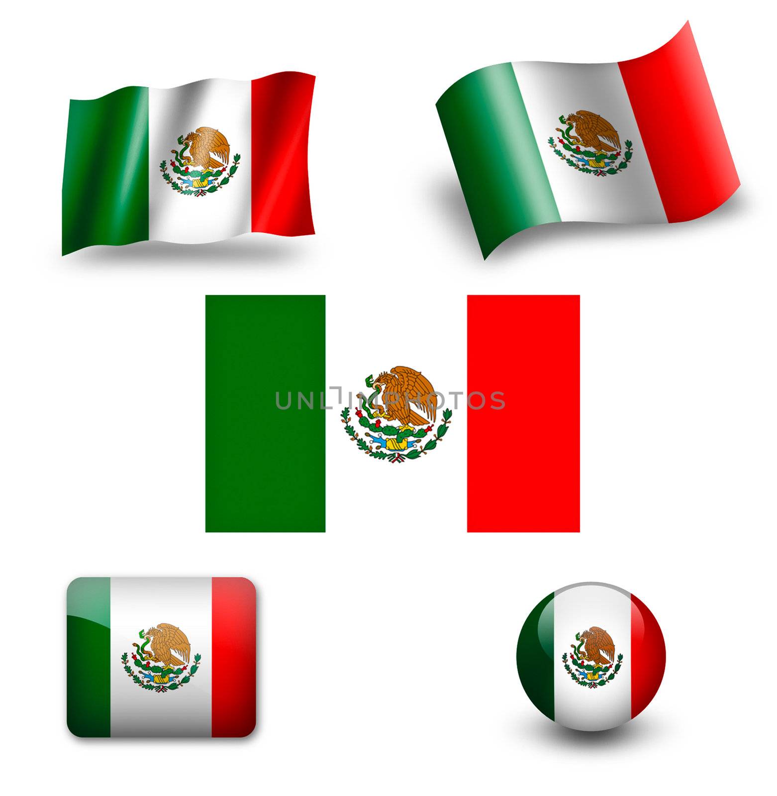 mexico flag icon set by ewastudio