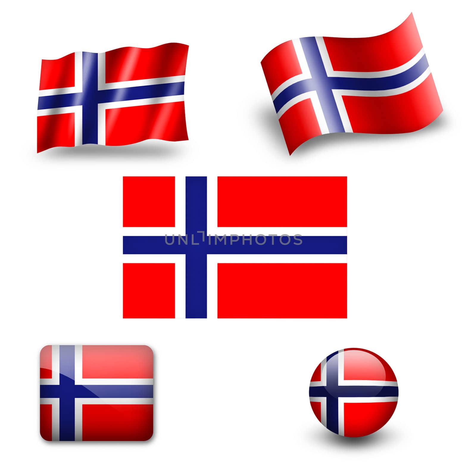 norway falg icon set