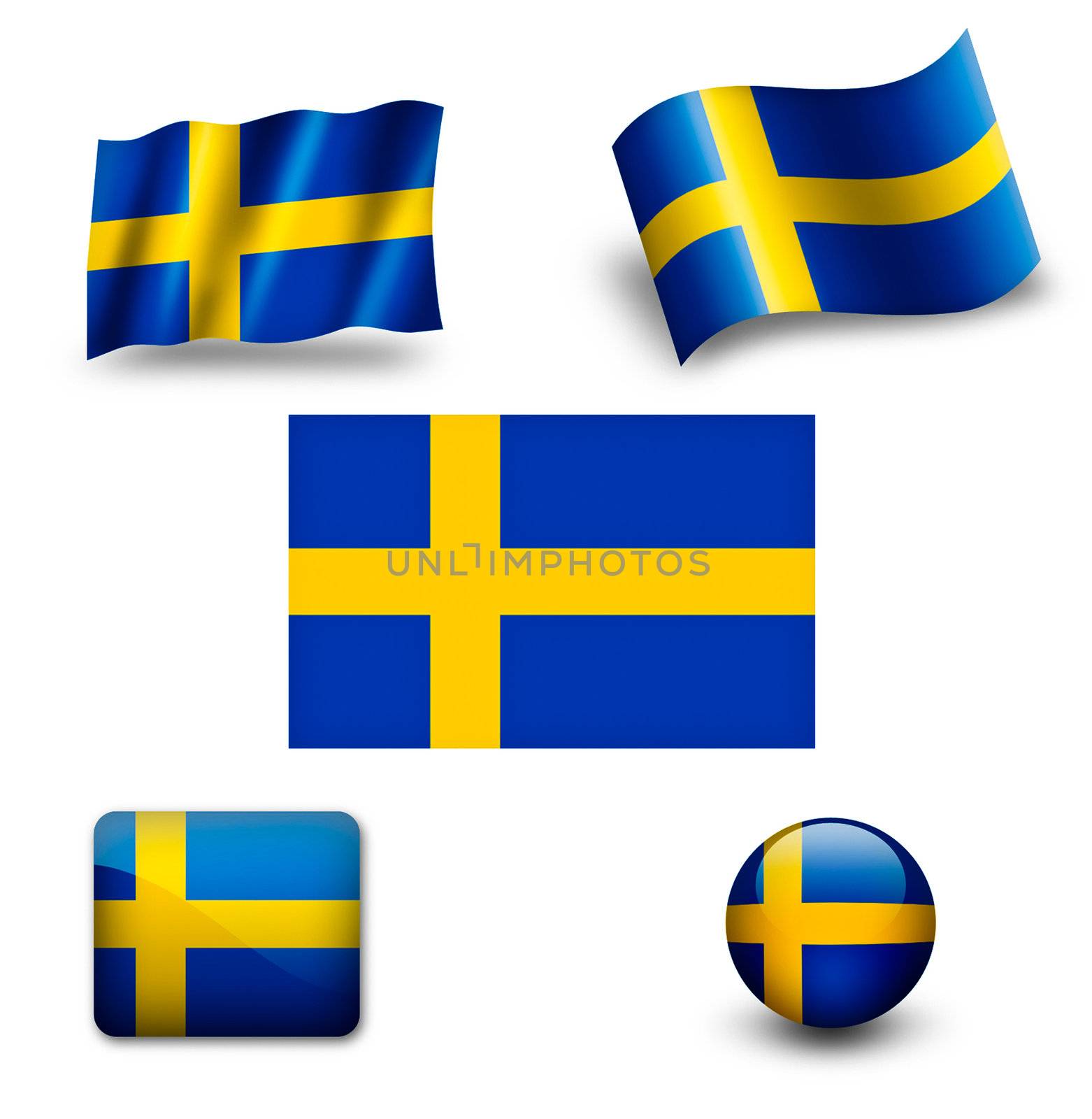 sweden falg icon set by ewastudio