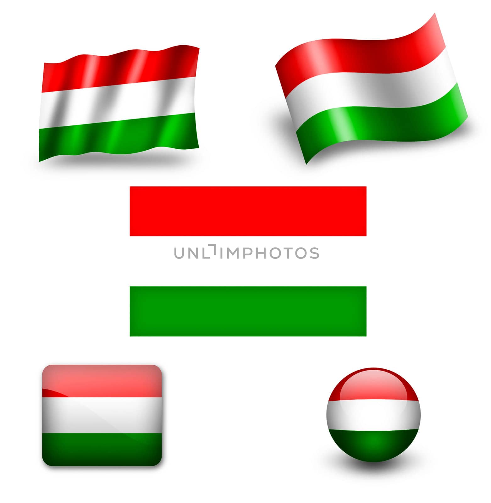 hungary flag icon set by ewastudio