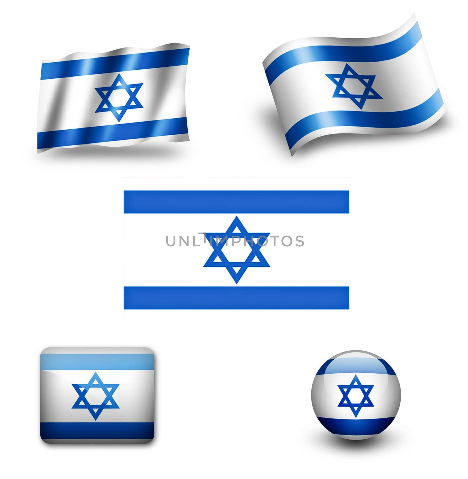 israel flag icon set by ewastudio
