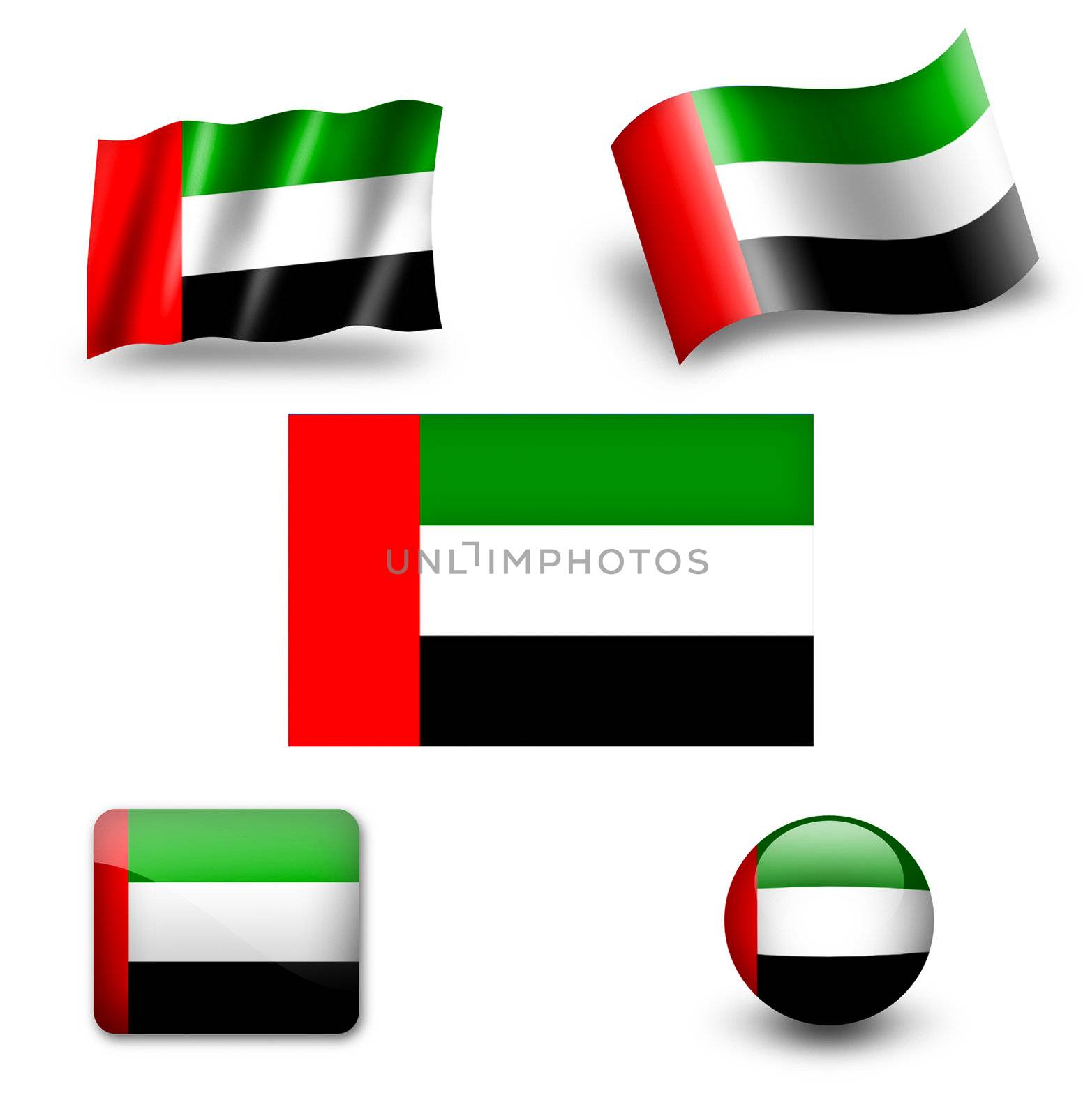 arabian emirates flag icon set by ewastudio