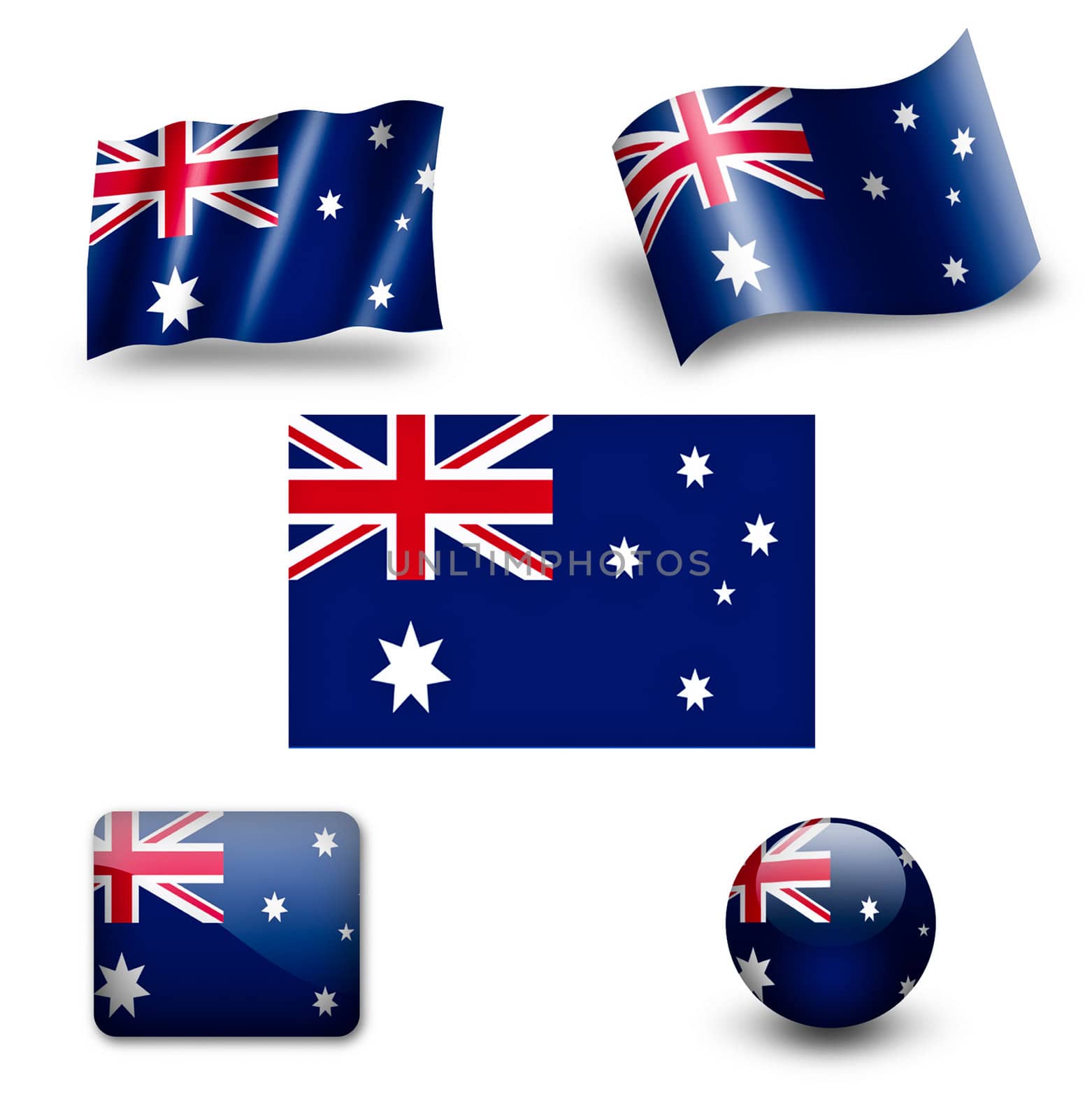 australia flag icon set