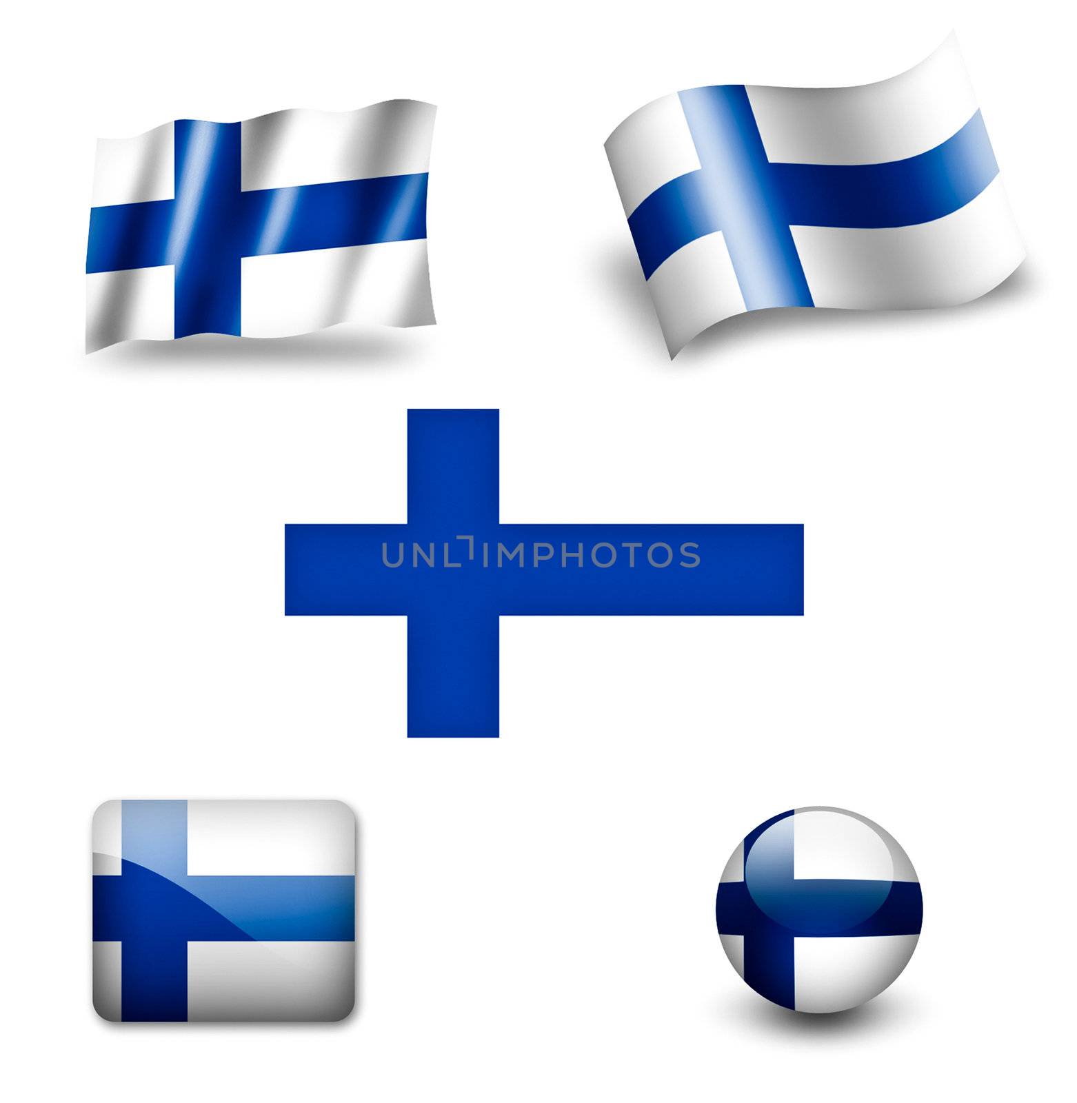 finland flag icon set