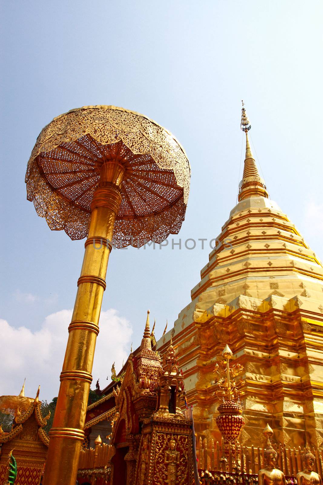 Buddhist Temple of Wat Phrathat Doi Suthep in Chiang Mai by bajita111122