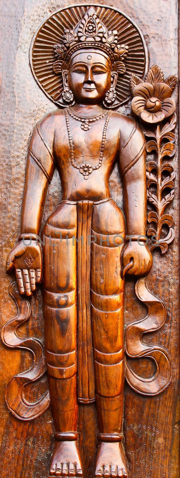 Buddha, native Thai style wood carving by bajita111122