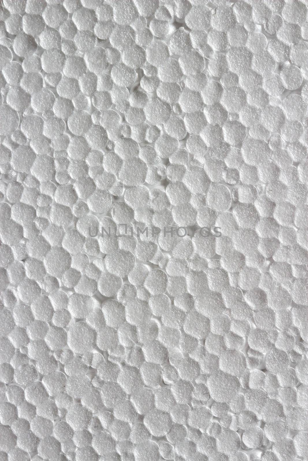 seamless texture of white polystyrene surface in closeup