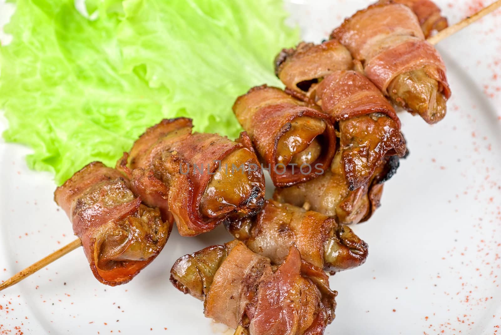 Beef Meat roll stuffed with chicken and pork meat with thyme and rosemary