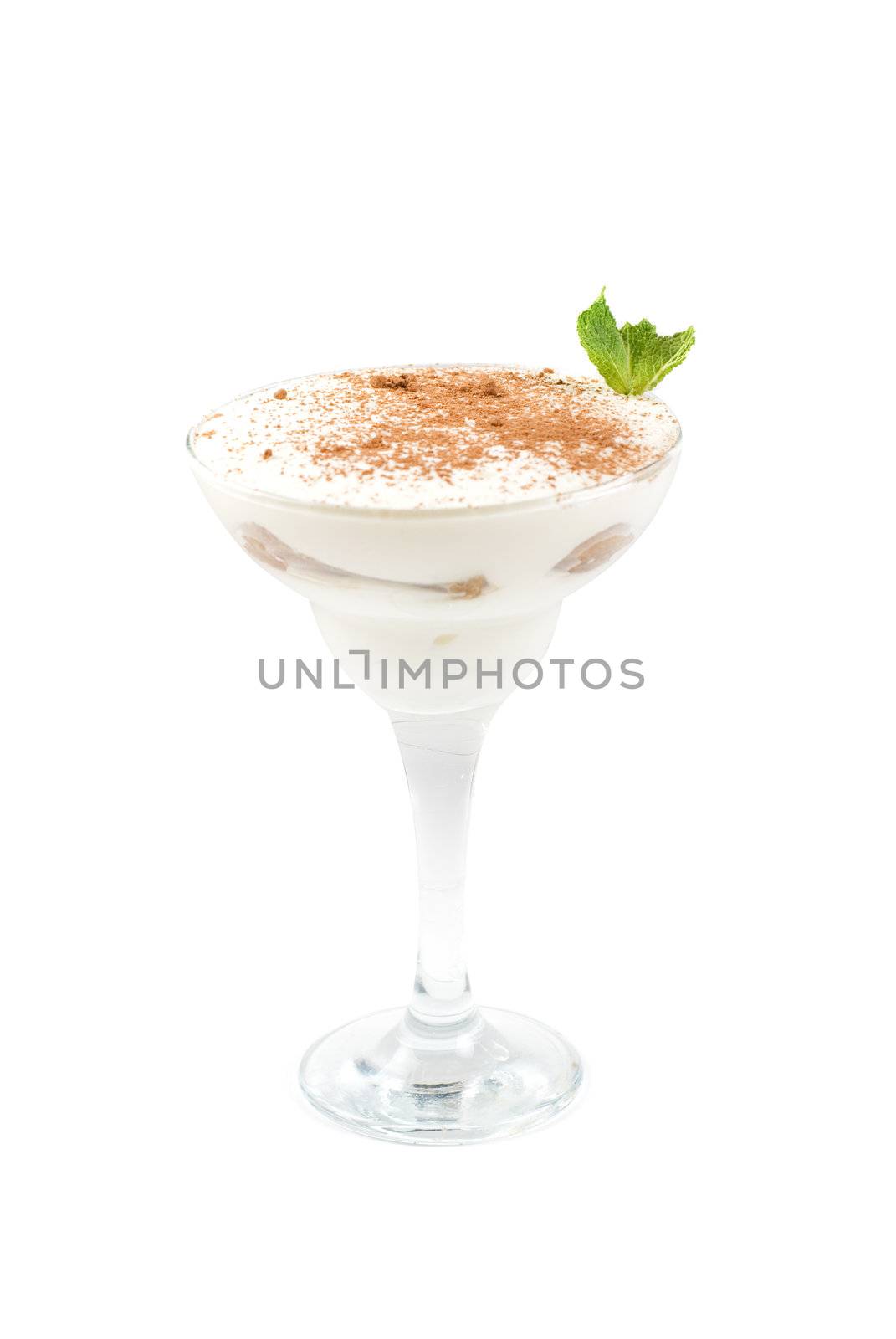 milk cocktail with chocolate and mint