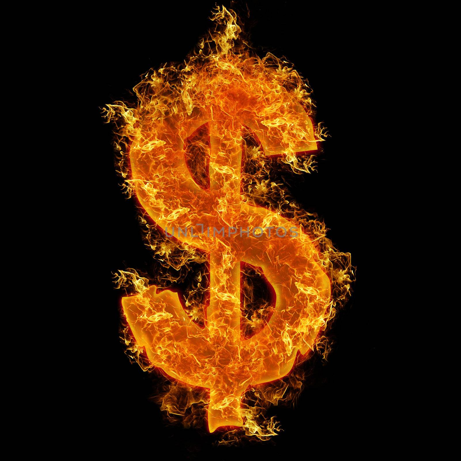 Fire dollar sign by rusak