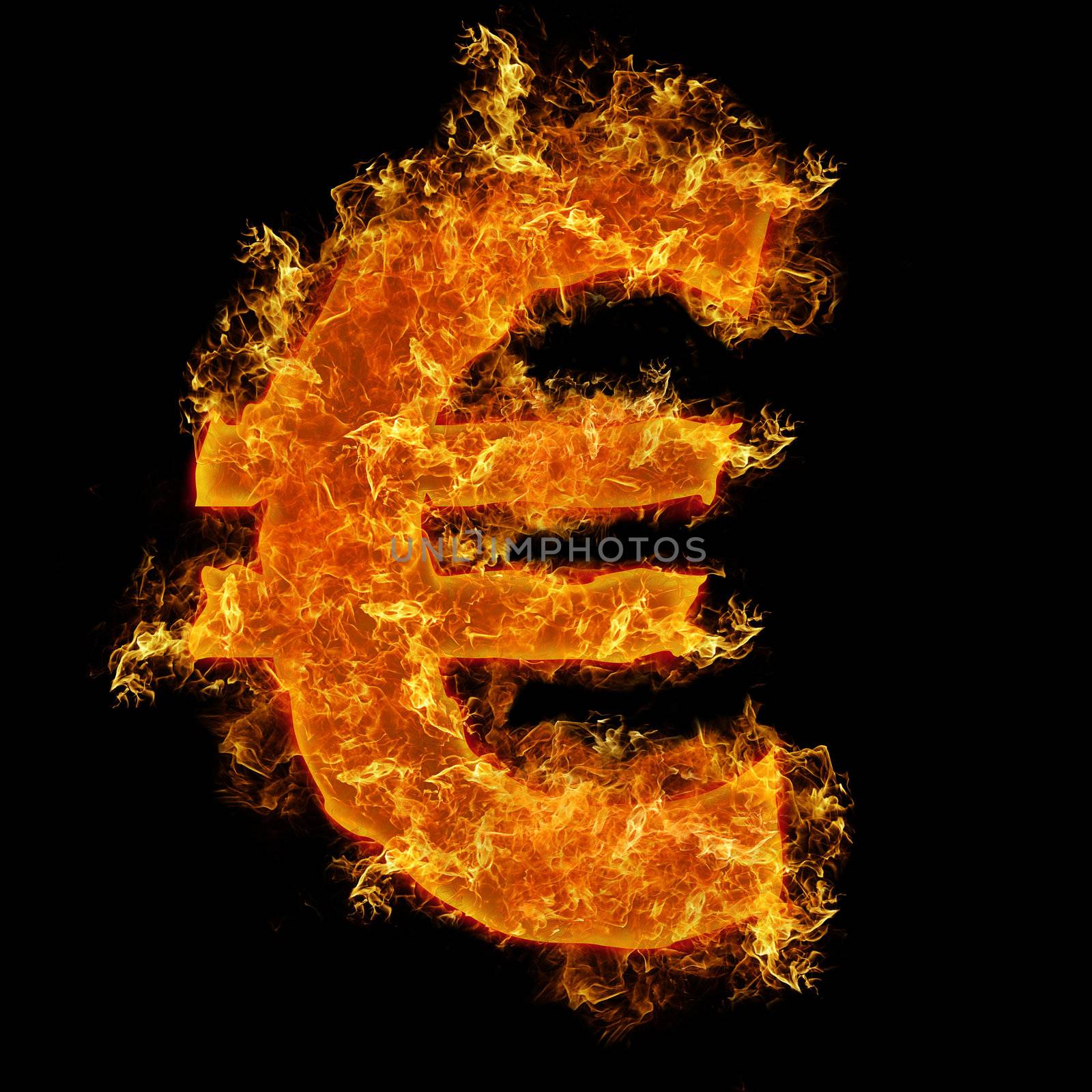 Fire euro sign by rusak