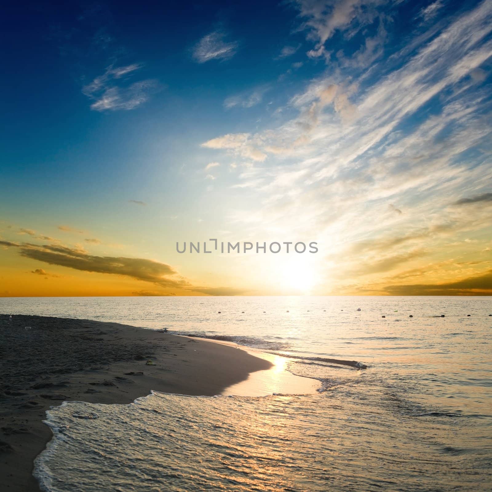 An image of beautiful sunrise over the sea