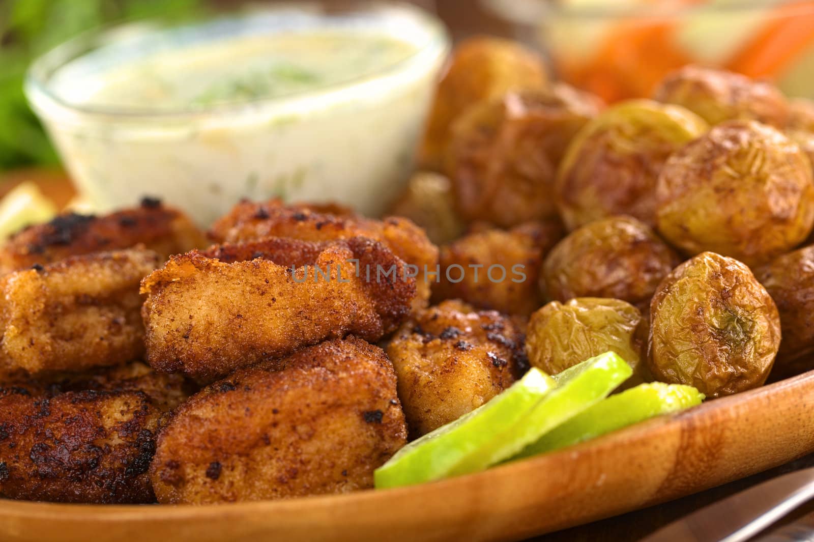 Breaded Calamary with Baked Potatoes by ildi