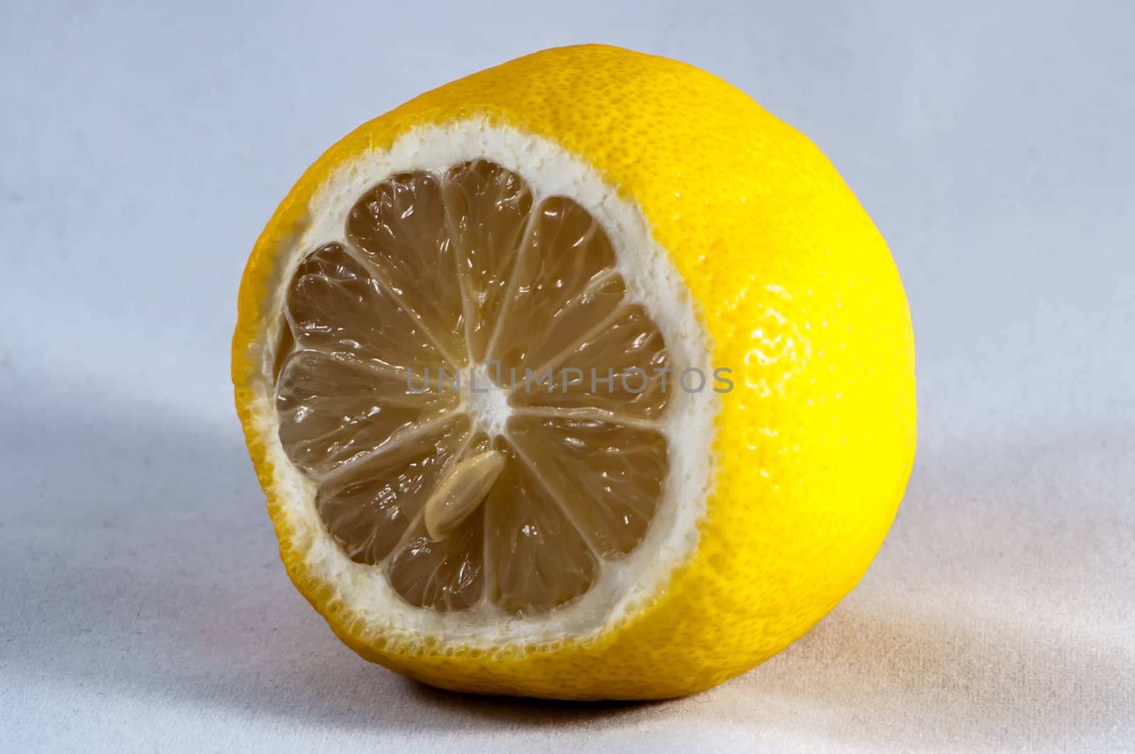 cut of lemon on a white background