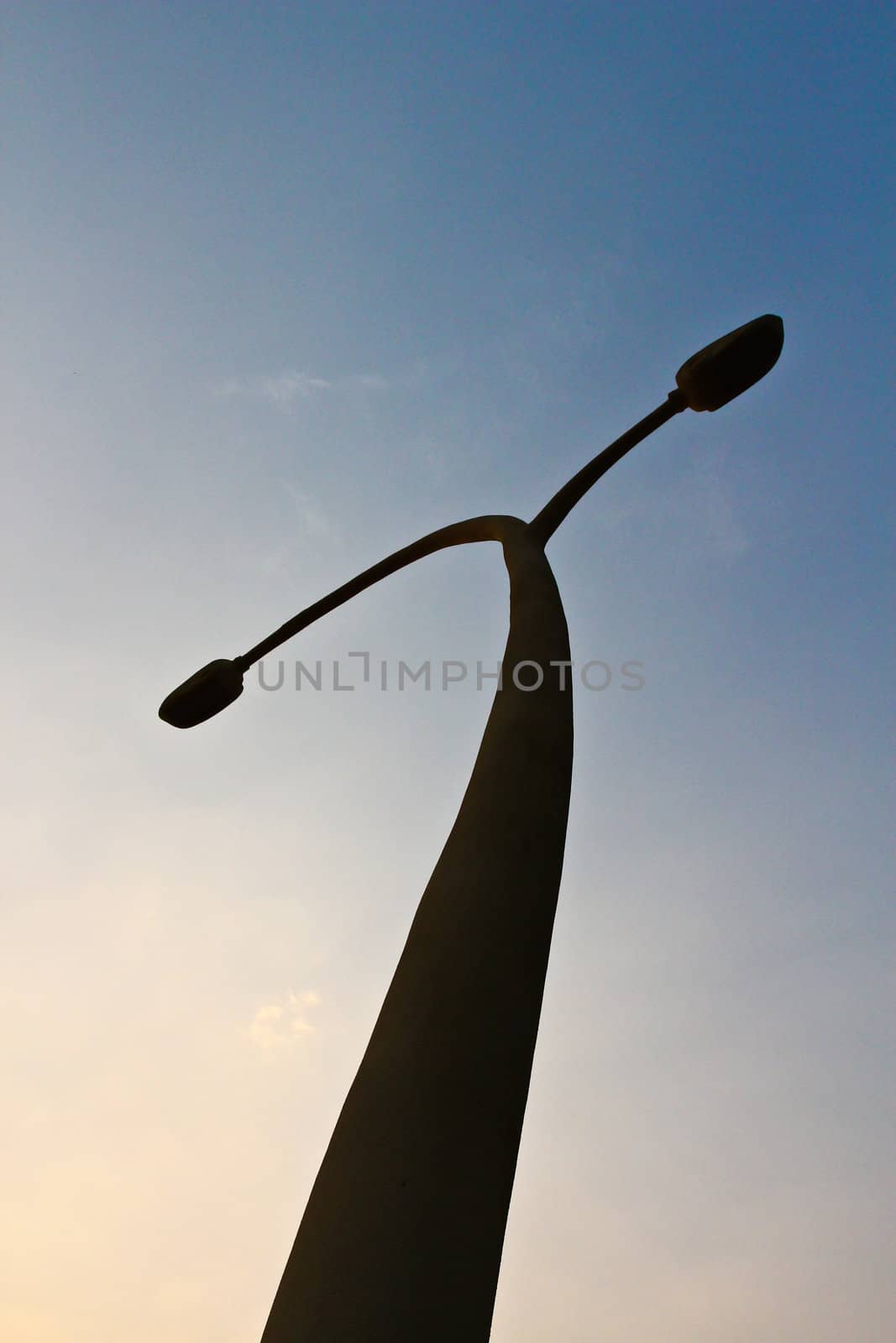 Streetlight isolated on blue sky