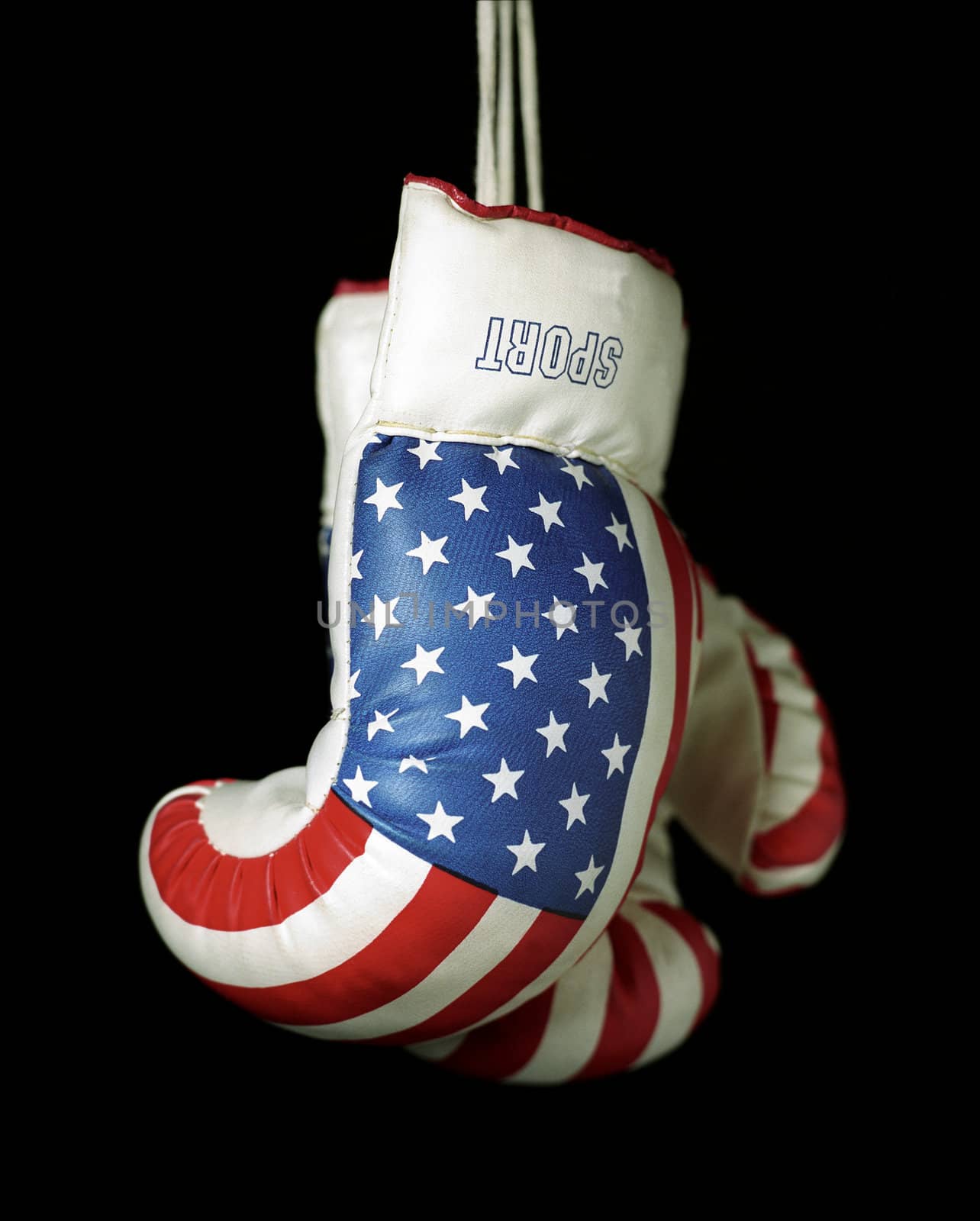 US Boxing Gloves on black background