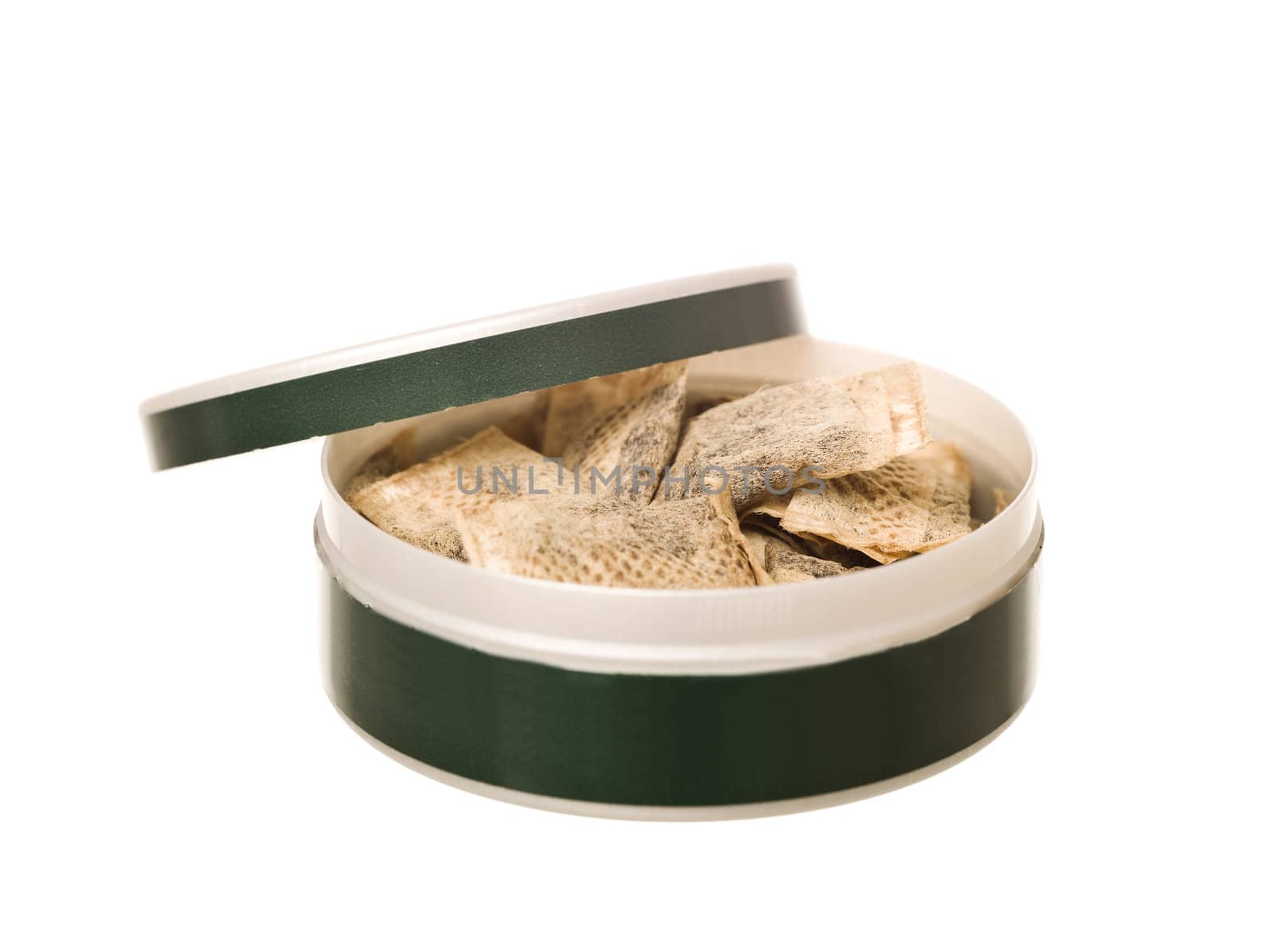 Box of snuff isolated on white background