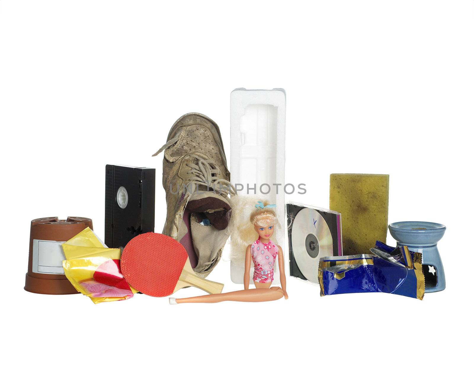 Stack of Garbage Dump on white background