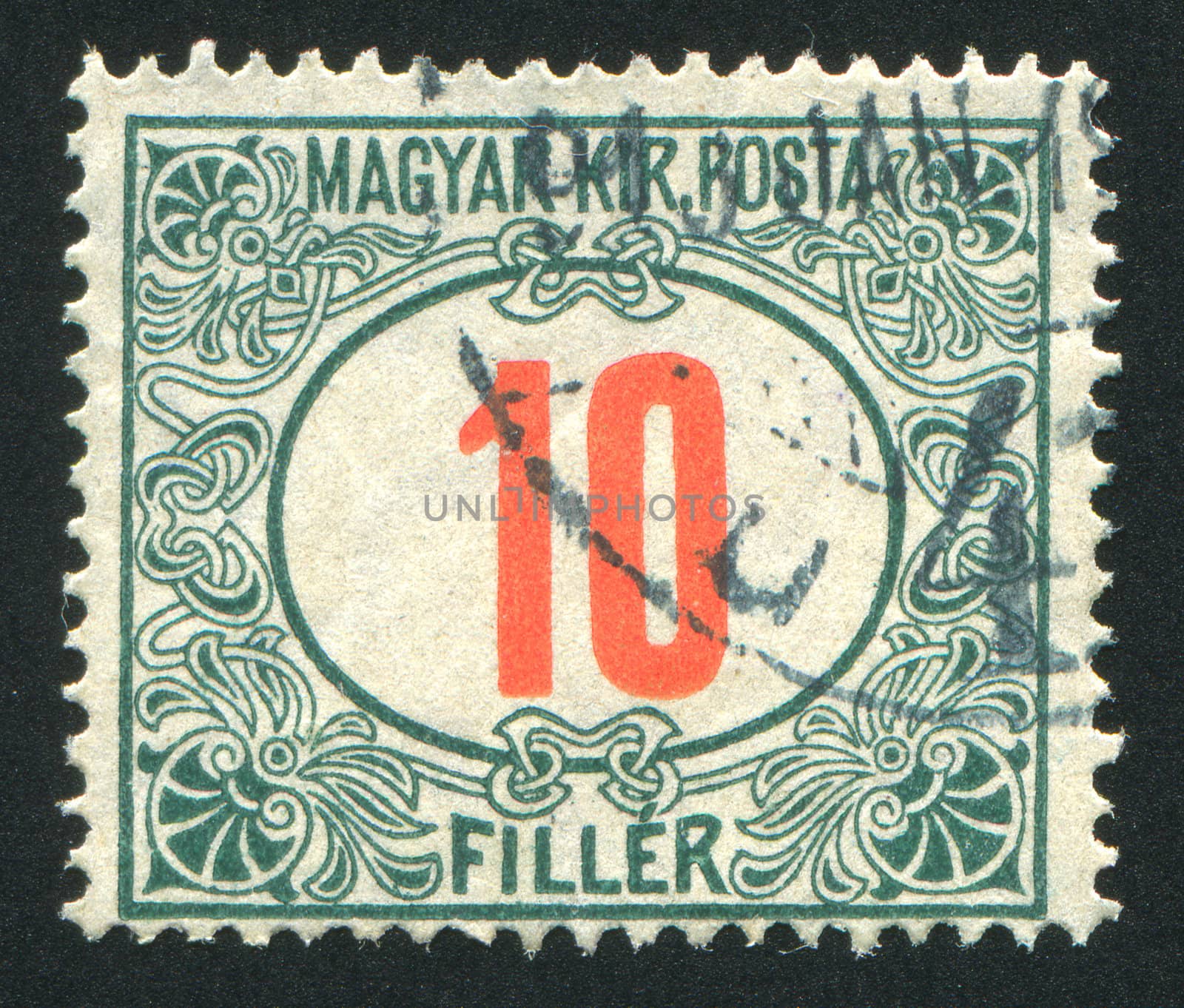 HUNGARY - CIRCA 1919: stamp printed by Hungary, shows pattern, circa 1919