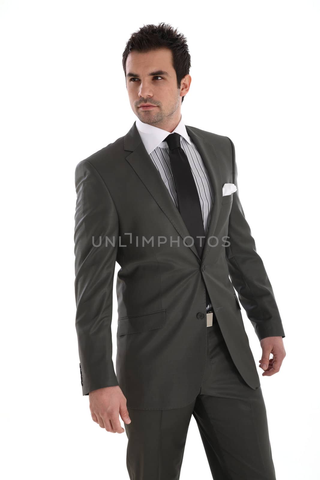 Elegant handsome man in suit by shamtor