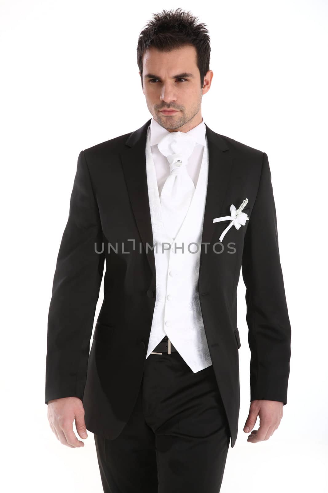 Handsome caucasian man in tuxedo
