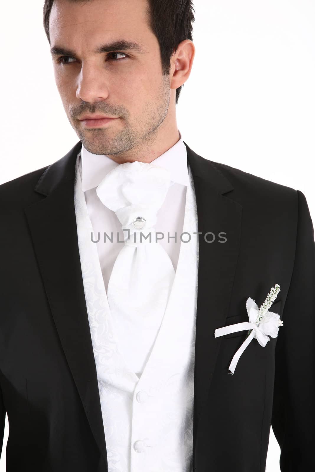 Portrait of handsome man in tuxedo