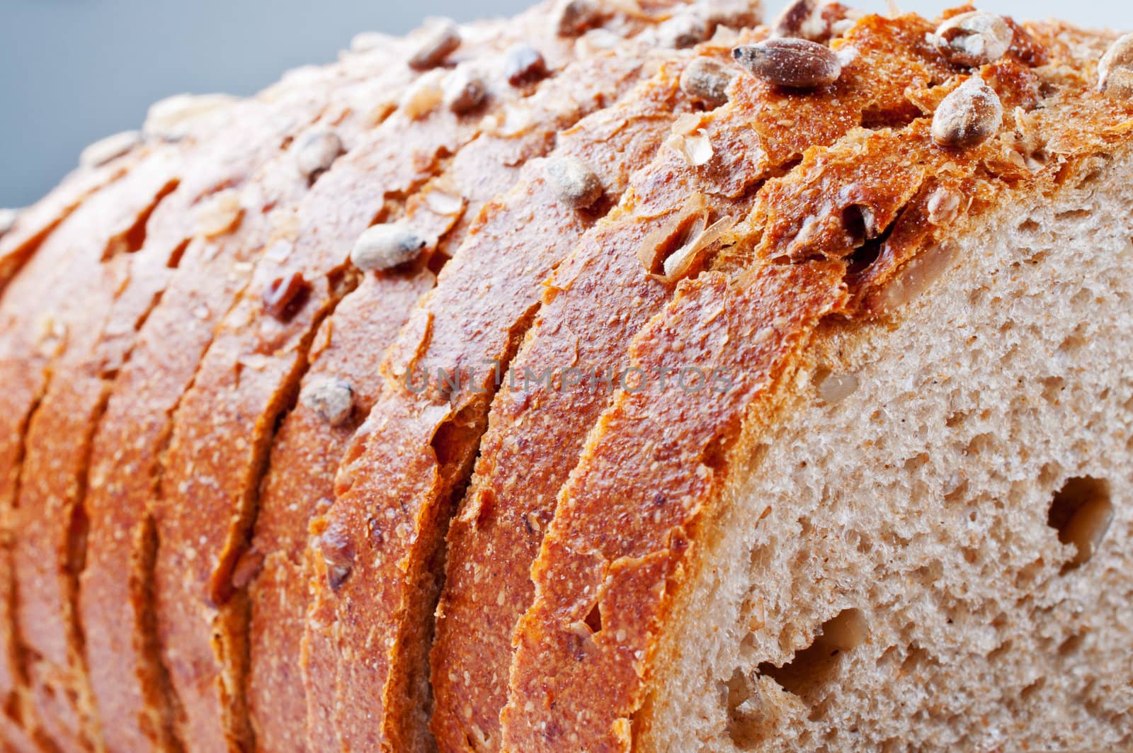 Bread from rye and wheat flour of a rough grinding close up