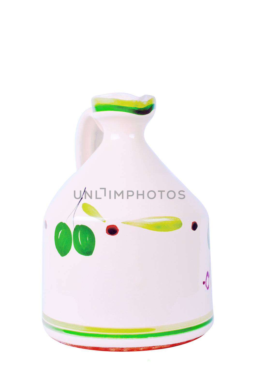 Bottle of olive oil on the white background isolated