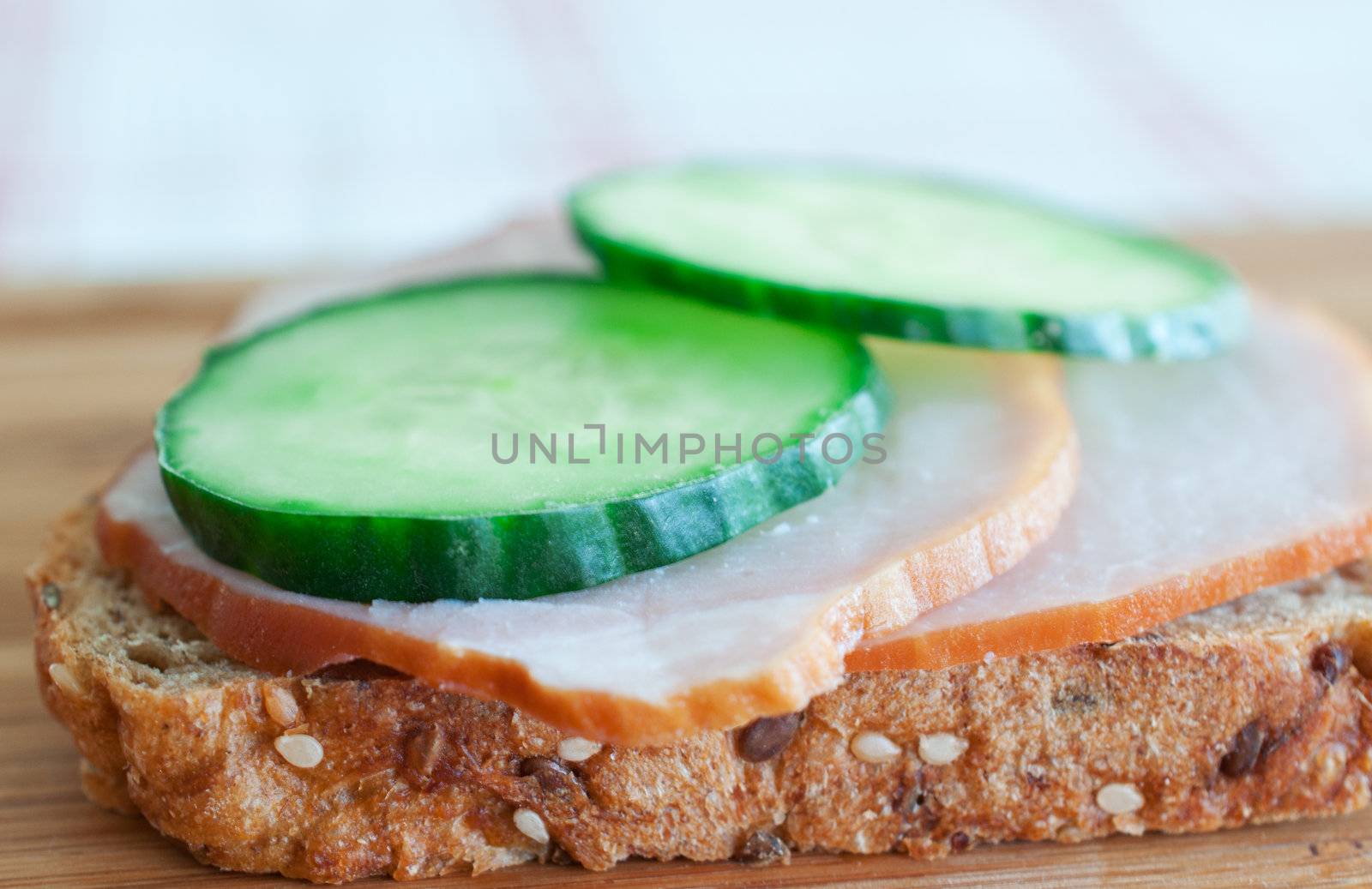 Sandwich with ham and cucumber by Nanisimova
