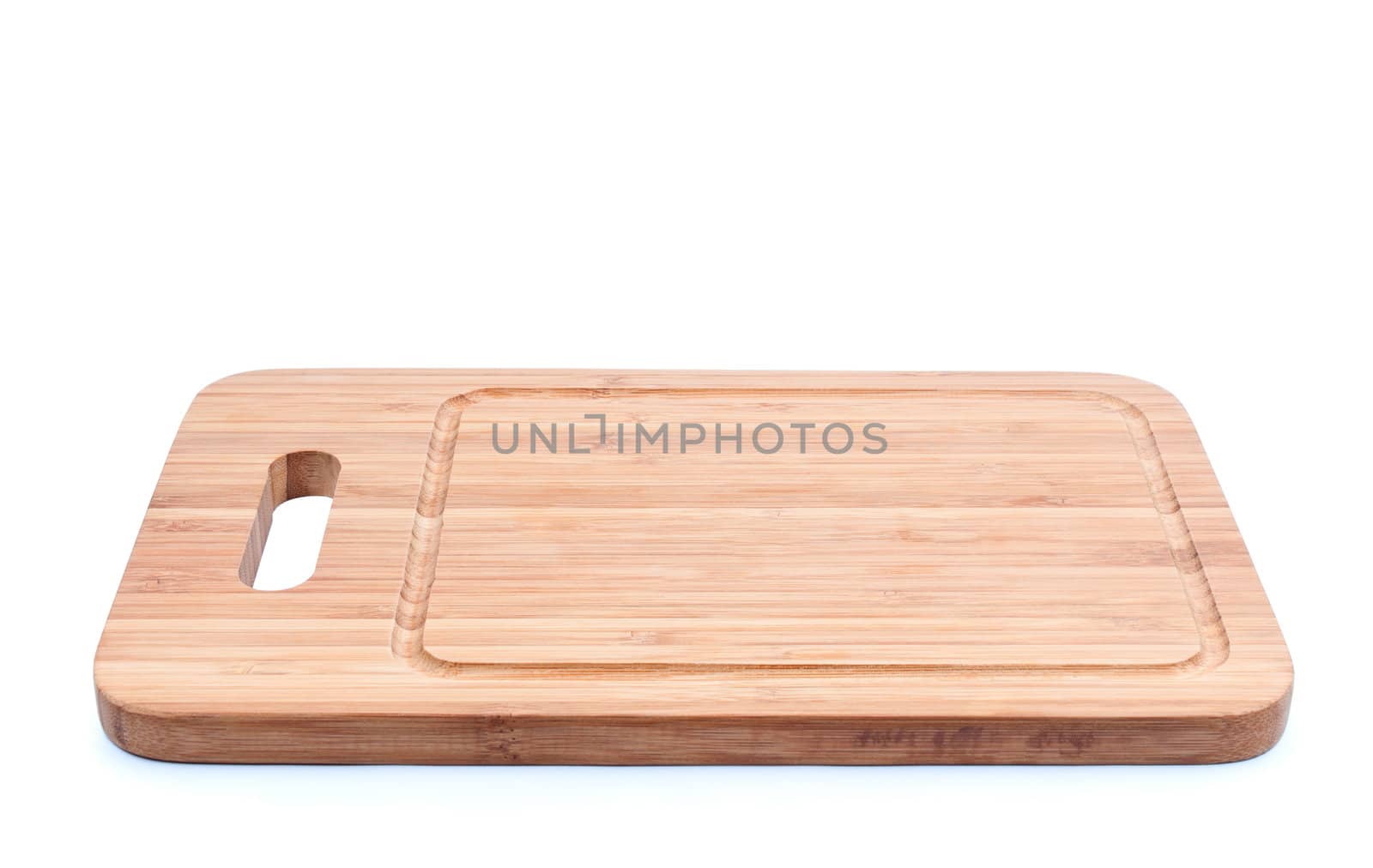 Bamboo cutting board isolated by Nanisimova