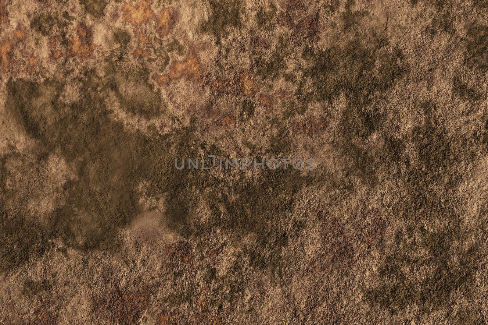 Brown background with green stains close up