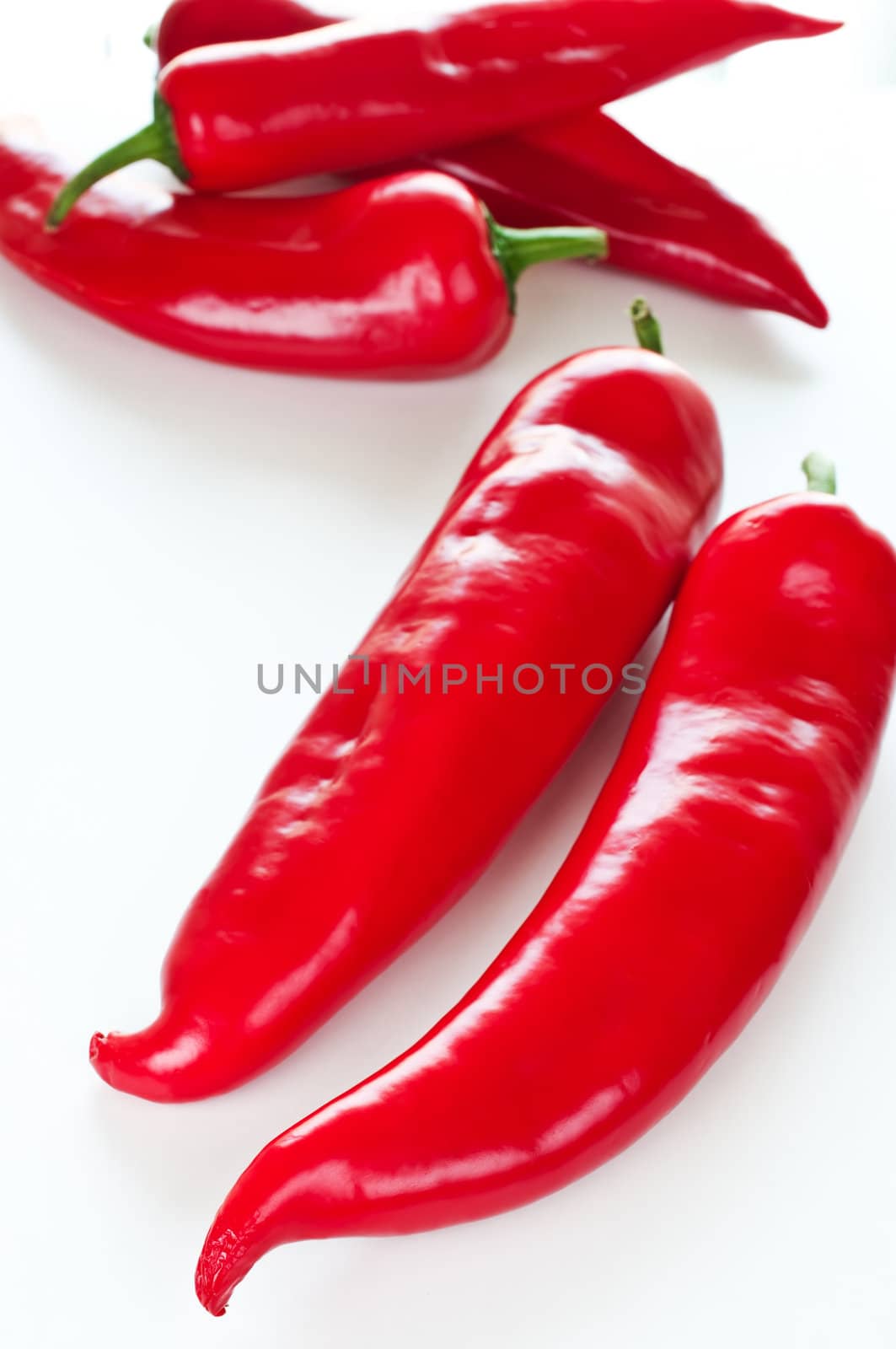 Sweet paprika peppers close up