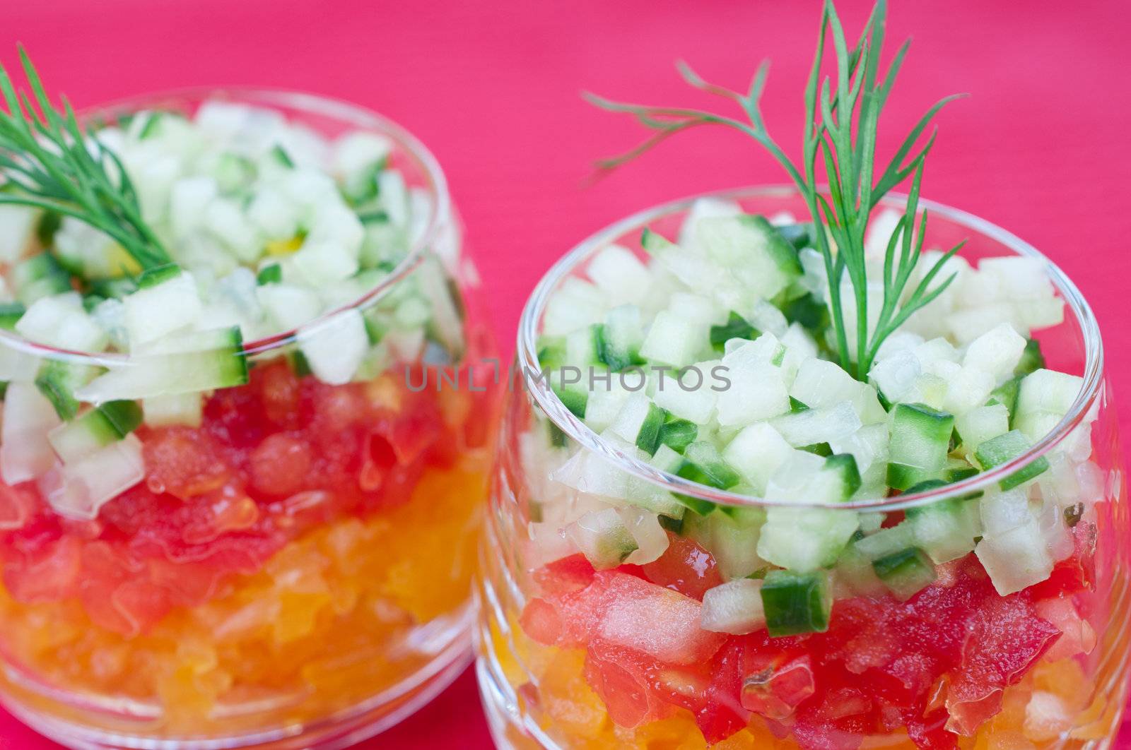 Vegetable salad with cucumber, tomato and pepper by Nanisimova
