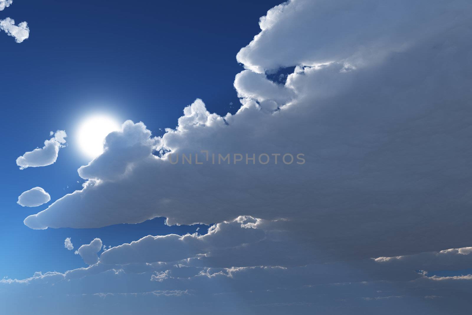 Cloudy sky with sun by Nanisimova