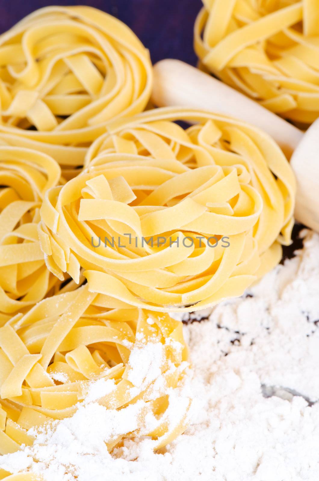 Cooking Italian pasta close up