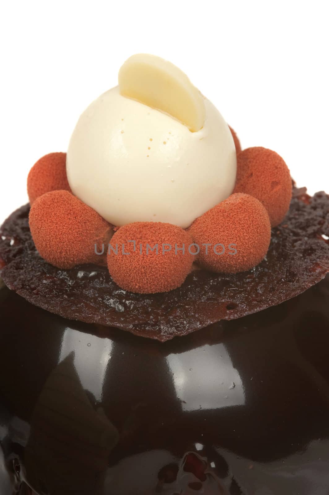 Gourmet French desserts with chocolate and fruit