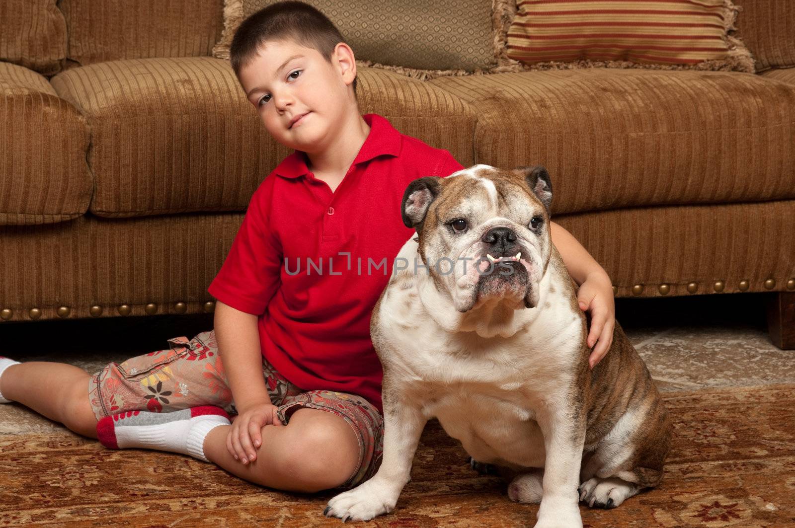 Boy with his pet dog