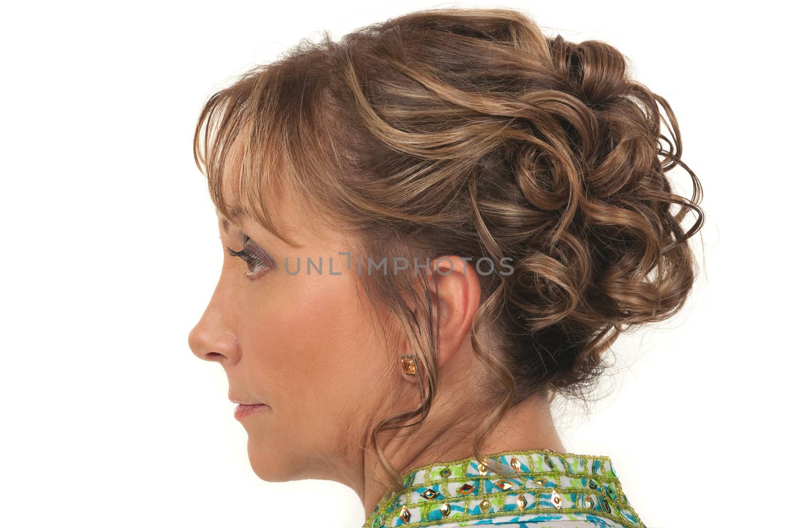 Beautiful hairstyle for a party or wedding for older women
