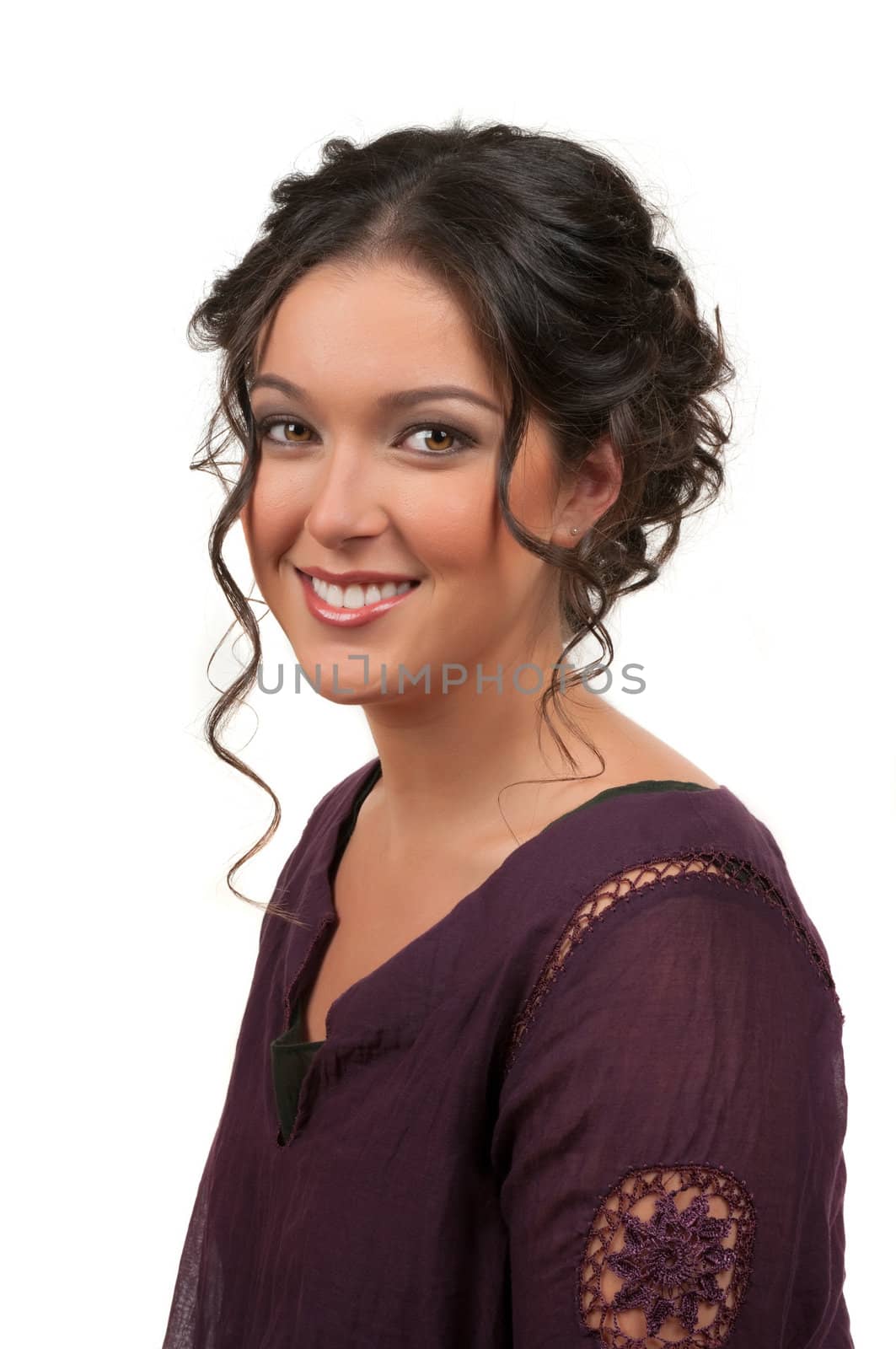 Young woman with beautiful hair style and make up