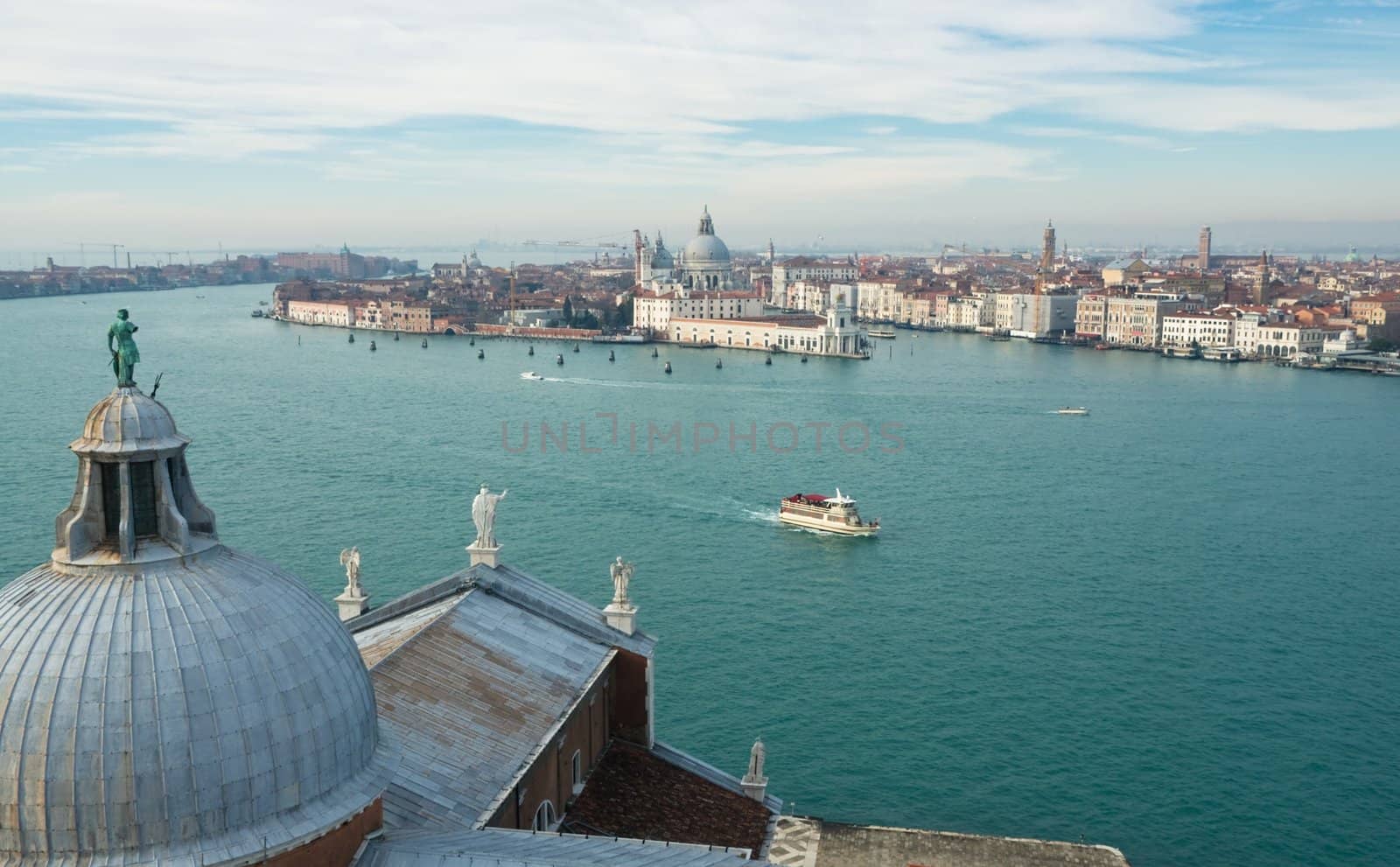 View of Venice from the top on a clear day in winter