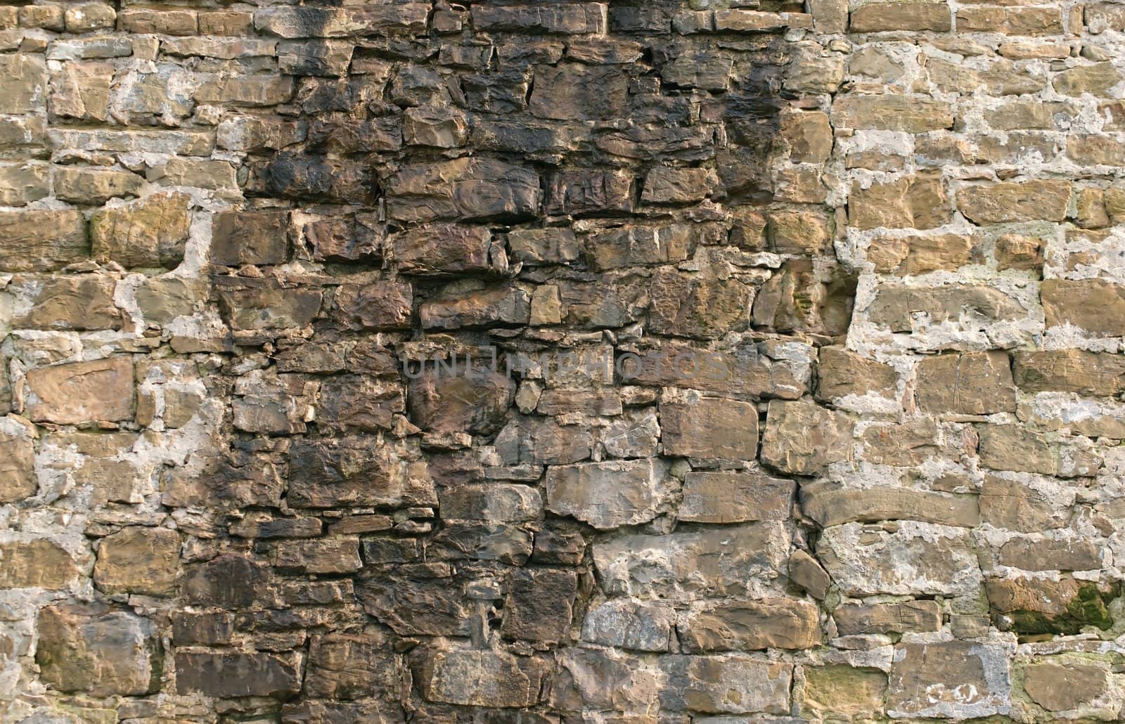 Ancient medieval stone wall masonry of Florence